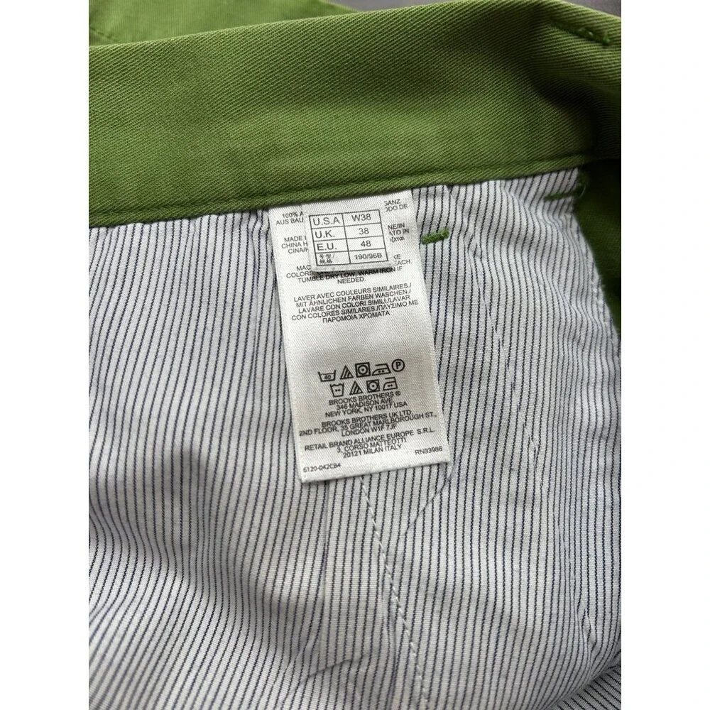 Brooks Brothers‎ 346 Shorts Mens W38 Chino Classic Fit Preppy Old Money Green